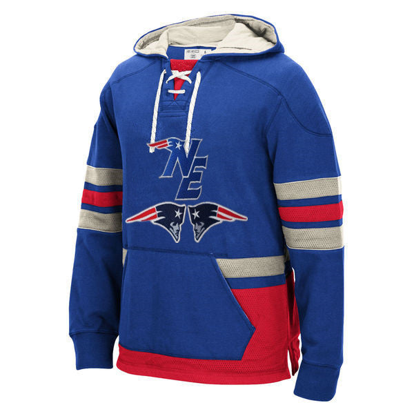 New England Patriots Laced Hockey style Hoodie Sweatshirt