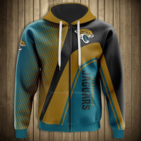 Thumbnail for NFL 3D Striped Team Logo Zippered Hoodie