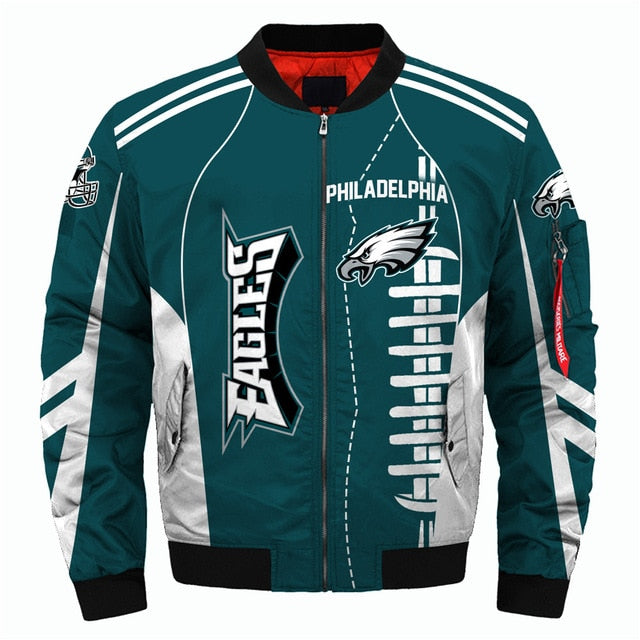 NFL Team Logo Men's Zippered Quilted Jacket