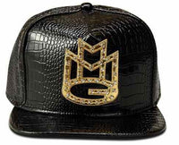 Thumbnail for Fashion Baseball Leather Snapback with Gold Rhinestone Maybach Logo MMG Cap - TshirtNow.net - 5