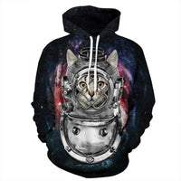 Thumbnail for Cat Star Diver Allover 3D Print Hoodie