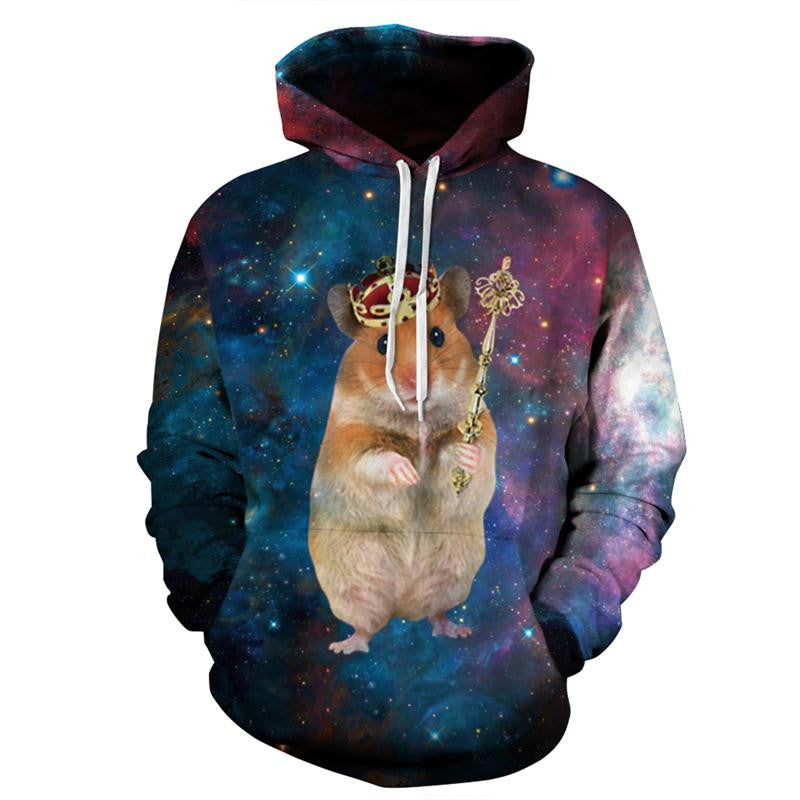 King Hampster Allover 3D Print Hoodie