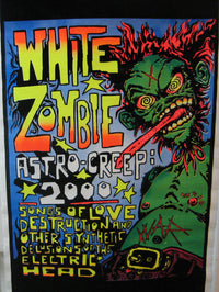 Thumbnail for White Zombie Rob Zombie Astro Creep 2000 Felt GlowsintheDark Poster - TshirtNow.net