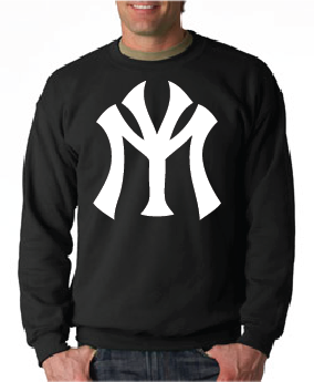 Young Money YM Logo Crewneck Sweatshirt: Black with White Print - TshirtNow.net