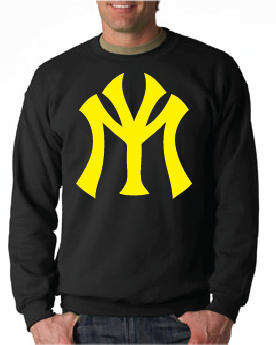Young Money YM Logo Crewneck Sweatshirt: Black with Yellow Print - TshirtNow.net