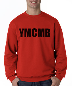 Ymcmb Crewneck Sweatshirt: Red With Black Print - TshirtNow.net - 1