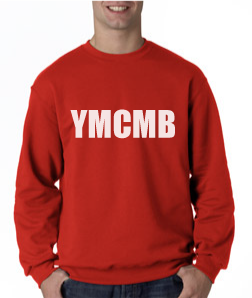 Ymcmb Crewneck Sweatshirt: Red With White Print - TshirtNow.net - 1