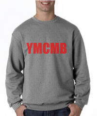 Thumbnail for Ymcmb Crewneck Sweatshirt: Grey With Red Print - TshirtNow.net - 1