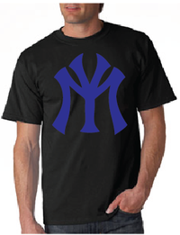 Thumbnail for Young Money YM Logo Tshirt: Black with Blue Print - TshirtNow.net