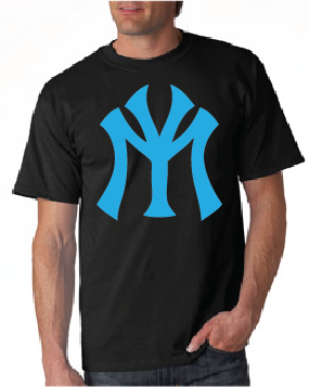 Young Money YM Logo Tshirt: Black with Teal Print - TshirtNow.net