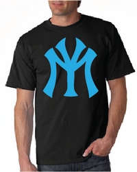 Thumbnail for Young Money YM Logo Tshirt: Black with Teal Print - TshirtNow.net