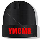 Thumbnail for Young Money YMCMB Beanie: Black with Red Print - TshirtNow.net - 2