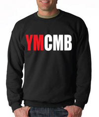 Thumbnail for Ymcmb Crewneck Sweatshirt: Black With Oversize Red and White Print - TshirtNow.net - 1