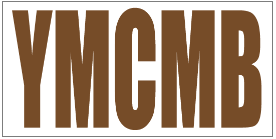 YMCMB Decal: 3.75" x 7.5" Brown Print on White Background Vinyl - TshirtNow.net