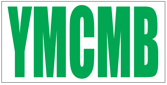 YMCMB Decal: 3.75" x 7.5" Green Print on White Background Vinyl - TshirtNow.net
