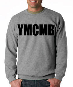 Ymcmb Crewneck Sweatshirt: Grey With Oversize Black Print - TshirtNow.net - 1