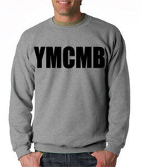 Thumbnail for Ymcmb Crewneck Sweatshirt: Grey With Oversize Black Print - TshirtNow.net - 1
