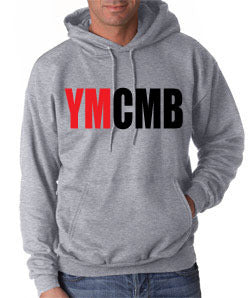 Ymcmb Hoodie: Grey With Oversize Red and Black Print - TshirtNow.net - 1