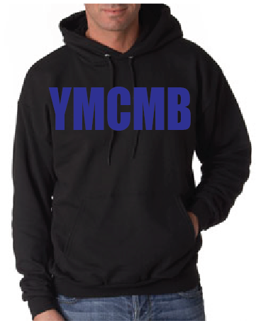 Ymcmb Hoodie: Black With Blue Print - TshirtNow.net