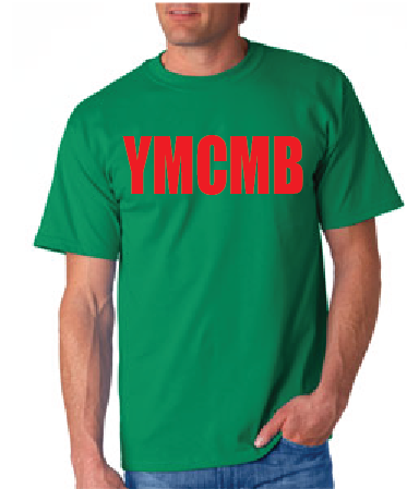 Ymcmb Tshirt: Kelly Green With Red Print - TshirtNow.net