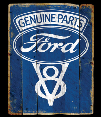 Ford Genuine Parts V8 Logo Vintage Sign Tshirt - TshirtNow.net - 2