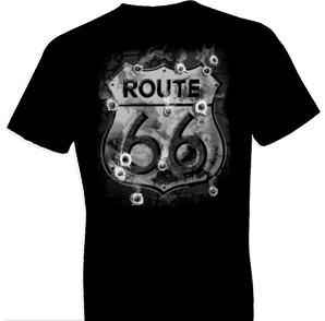 Route 66 Bullet Holes Biker Tshirt - TshirtNow.net - 1