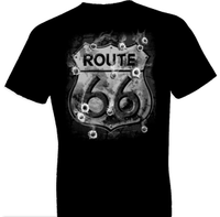 Thumbnail for Route 66 Bullet Holes Biker Tshirt - TshirtNow.net - 1