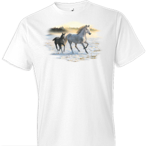 Sunlit Mist Horse Tshirt with Oversized Print - TshirtNow.net - 1