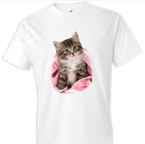 Pink Blanket Kitten Tshirt - TshirtNow.net - 1