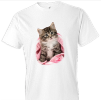 Thumbnail for Pink Blanket Kitten Tshirt - TshirtNow.net - 1