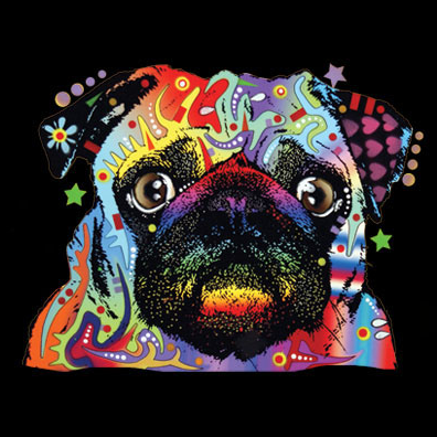 Neon Pug Dog Tshirt with Small Print - TshirtNow.net - 2