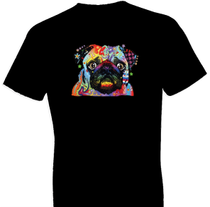Neon Pug Dog Tshirt with Small Print - TshirtNow.net - 1