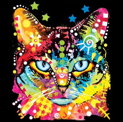 Neon Blue Eyes Cat Tshirt with Large Print - TshirtNow.net - 2
