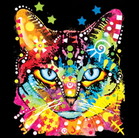 Thumbnail for Neon Blue Eyes Cat Tshirt with Large Print - TshirtNow.net - 2