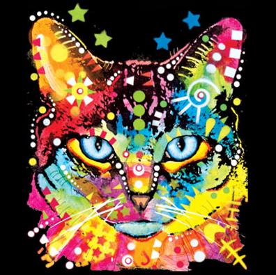 Neon Blue Eyes Cat Tshirt with Small Print - TshirtNow.net - 2