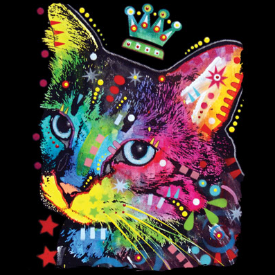 Neon Thinking Cat Crowned Tshirt - TshirtNow.net - 2