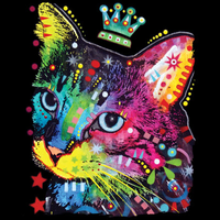 Thumbnail for Neon Thinking Cat Crowned Tshirt - TshirtNow.net - 2