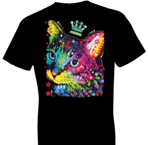 Neon Thinking Cat Crowned Tshirt - TshirtNow.net - 1