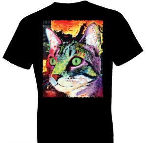 Neon Curiousity Cat Tshirt - TshirtNow.net - 1