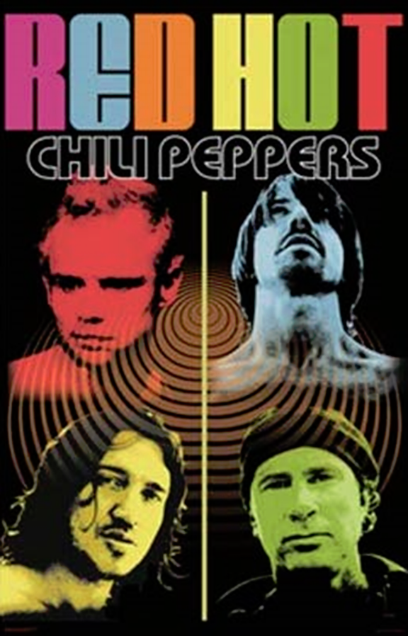 Red Hot Chili Peppers Color Quad Poster - TshirtNow.net