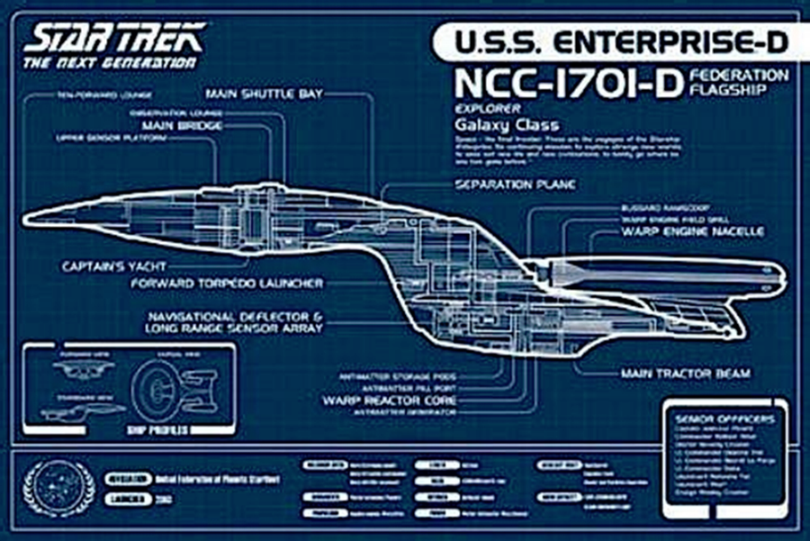 Star Trek Next Generation Enterprise D Blueprint Poster - TshirtNow.net