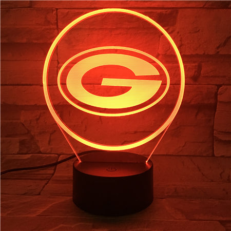 NFL GREEN BAY PACKERS LOGO 3D LED LIGHT LAMP