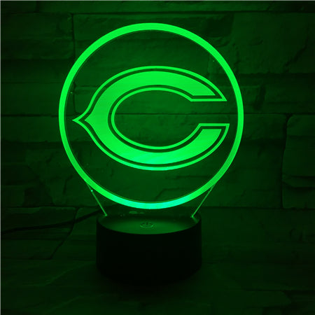 NFL CHICAGO BEARS LOGO 3D LED LIGHT LAMP