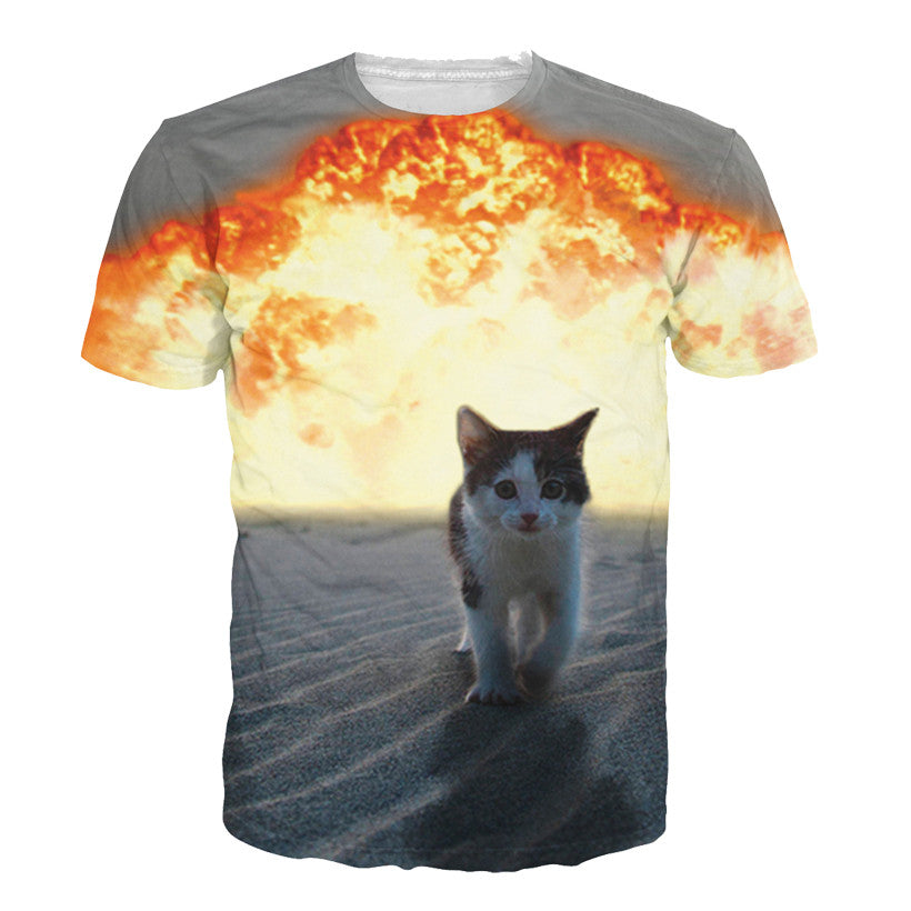 3D Allover Graphic Print Cat Tshirts - TshirtNow.net - 3
