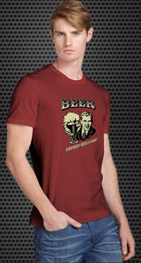 Thumbnail for Beer: Everybody needs a hobby! Retro Spoof tshirt: Brick Red Colored T-shirt - TshirtNow.net - 1