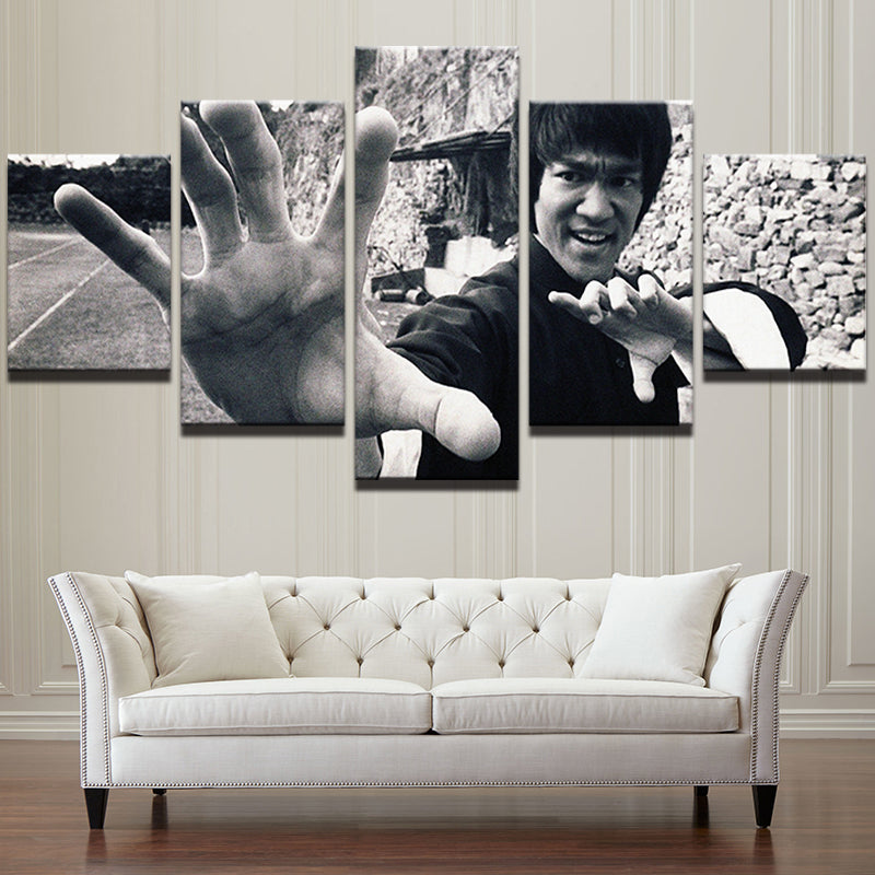 Bruce Lee Framed Canvas Poster Wall Art Print Set