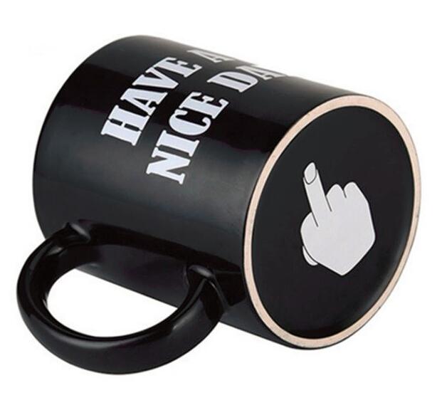 Ceramic Coffee/Tea Mug with printed Have A Nice Day Middle Finger