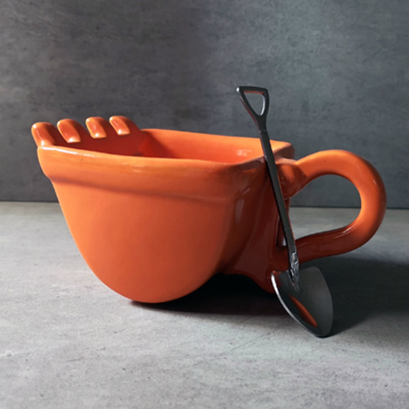 Creative Ceramic Excavator Spoon Bucket Cup Coffee/Tea Mug