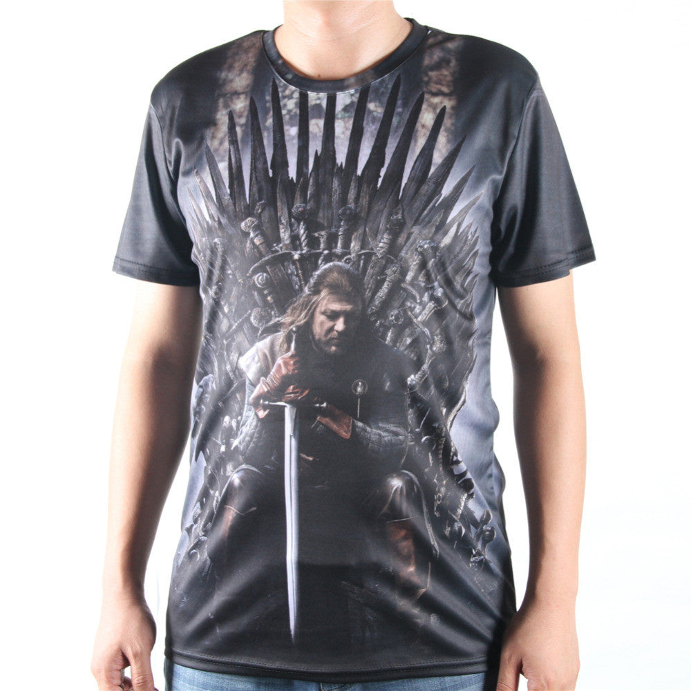 Game Of Thrones Ned Stark Iron Throne Allover 3D Print Tshirt - TshirtNow.net - 1