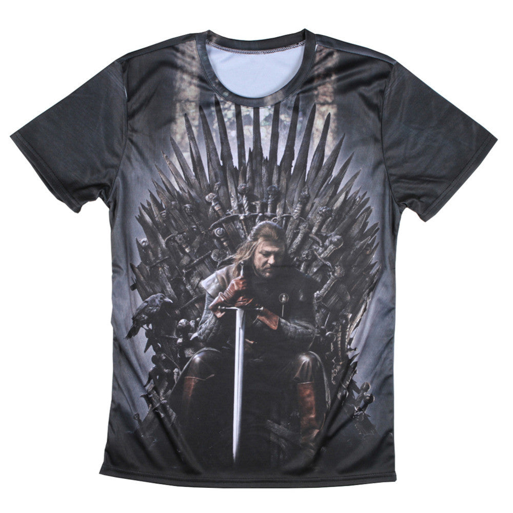 Game Of Thrones Ned Stark Iron Throne Allover 3D Print Tshirt - TshirtNow.net - 3